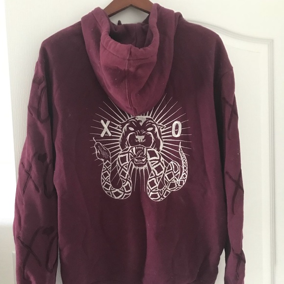 h&m the weeknd burgundy hoodie